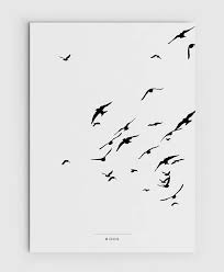 Black And White Bird Pictures Birds Print Printable File Flock Of Birds Black White Print Birds Decor Gallery Wall Art Modern Minimal Art Birds Silhouette Poster Bird Prints Art Gallery Wall Bird Silhouette