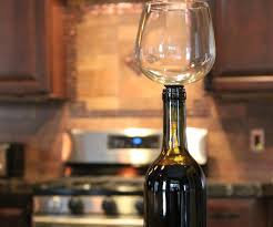 Wine glass attached to bottle. Wine Bottle Glass Attachment