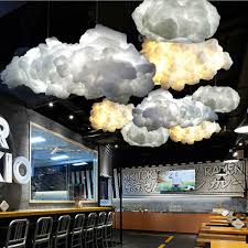 White Floating Cloud Pendant Light Restaurant Bar Lamp Fixture For Indoor Lighting Decoration Cloud Lights Diy Cloud Light Diy Clouds