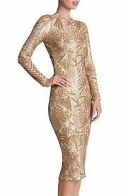 Densely Sewn Sequins Paint Mesmerizing Art Deco Inspired Patterns Available In Brushed Gold Navy And Black S Sequin Midi Dress Sequin Cocktail Dress Dresses