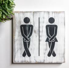 Rustic Potty Sign His And Hers Bathroom Sign Barnwood Look Etsy Funny Bathroom Signs Rustic Signs Bathroom Signs