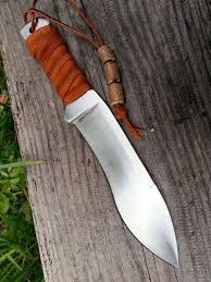 Ogre S Toothpick Custom Machete Style Knife Made Of Legendary D2 Stainless Steel With Leather Handle Knife Knife Making Hunting Knife