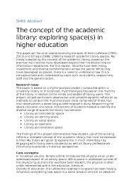 The goal of writing a concept paper is to explain a particular idea to the audience objectively. Doc The Concept Of The Academic Library Exploring Space S In Higher Education Lee Fallin Academia Edu