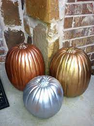 Metallic Fumpkins Metallic Spray Paint And Fake Pumpkins Fake Pumpkins Metallic Spray Paint Pumpkin