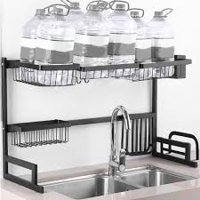 Sanno dish drainer rack over sink dish drying rack in sink or on counter,adju. Nk Over Sink Dish Drying Rack 2 Tier Stainless Steel Stable Dish Drainer Shelf Rust Free Multifunctional Storage Organizer With Utensils Holder For Kitchen Sink Countertop Walmart Canada