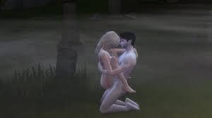 Sims 4 Porn Hot Blonde Babe Fucks Vampire Guy in Graveyard 