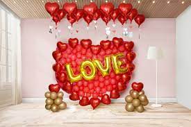 Balloon wall engagement decoration at home. Fancy Proposal Decor