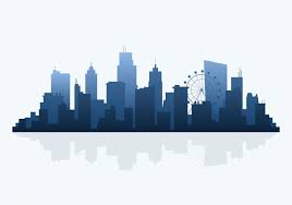 Blue Silhouette Cityscape Background Vector Free Image By Rawpixel Com Aum Ide Menggambar Pemandangan Kreatif