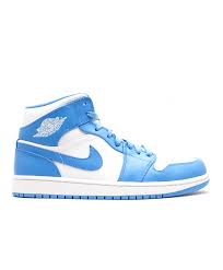 Air Jordan 1 Mid Unc White University Blue White 554724 106 Air Jordans Jordan 1 Mid Air Jordans Retro
