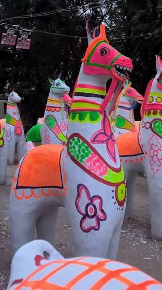 Rows of terracotta Ayyanar horses in striking neon and fluorescent colours — a bold shift from the more classical palette. In many villages across Tamil Nadu, these vivid tones are becoming part of ...