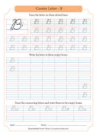 Generally, there are four types of letters for writing english among them to two types each in two part, are most common in use. Capital Letter B In Cursive Suryascursive Com
