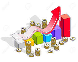 Success And Income Increase Concept Growth Chart Stats Bar With