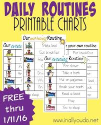 Daily Routines Printable Charts Daily Routine Chart Daily