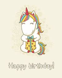 Clip arts waren ursprünglich nur illustrationen, die aus freien bildwerken oder speziellen clipart büchern genommen werden konnten. Birthday Card With Unicorn Clipart Image