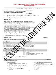 46a, bucurestii noi), pentru care se primesc inscrieri in clasa. V3 Examen De Admitere Amg 2014 1 Postliceala Sfantul Apostol Andrei