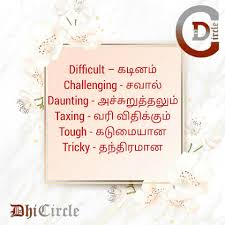 Learn English Vocabulary With Tamil Meaning Di 2020