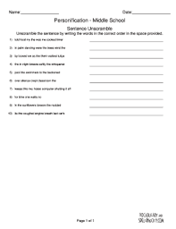 Enter the letters to get anagrams for the word. Personification Sentence Fill Online Printable Fillable Blank Pdffiller