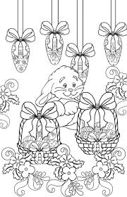 View and print full size. Cute Easter Bunny With Easter Egg Baskets Coloring Page Itsostylish Com