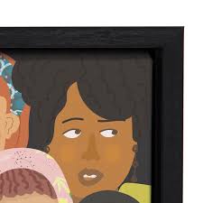 Sylvie Black People United Framed Canvas by Queenbe Monyei