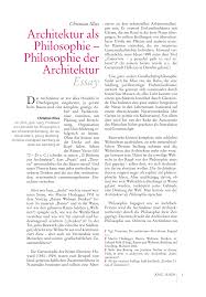 »nicht das leben um jahre verlängern, sondern die jahre mit leben erfüllen«. Pdf Architektur Als Philosophie Philosophie Der Architektur