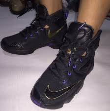 Black And Purple Nike Shoes An On Feet Look At The Black Purple Nike Lebron 13 Purple Nikes Swag Shoes All Black Sneakers