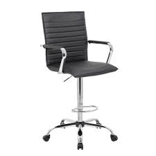 The height depends on the use and function of the for someone 4 foot 11 inches what is the ergonomic height for keyboard chair and monitor? Boss Office Products Black Designer Style Counter Height Arm Chair Caresoft Vinyl Chrome Arms Footring And Base Neumatic Lift B16533c Bk The Home Depot