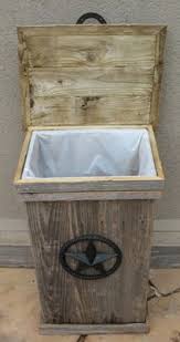 Pin By Klaye Coleman On Kitchen Someday Wooden Trash Can Wooden Trash Can Holder Outdoor Trash Cans
