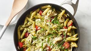 Pesto Pasta With Chicken And Tomatoes Recipe Bettycrocker Com