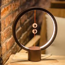 Sunsky Heng Balance Lamp 5w Usb Powered Led Night Light With Magnetic Switch Black Walnut Wood Round Shaped