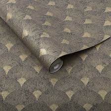 Fan Black And Gold Wallpaper Large Behang Chique Behang Structuur Behang