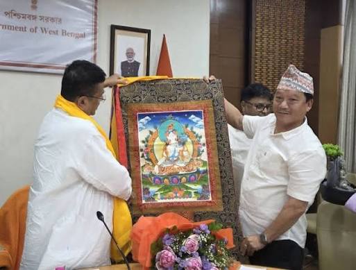 Bimal Gurung meets Bengal Chief Minister Suvendu Adhikari in Kolkata.