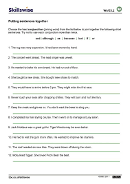 Combine the sentences into one sentence. Putting Sentences Together Complex Sentences Worksheets Combining Sentences Complex Sentences