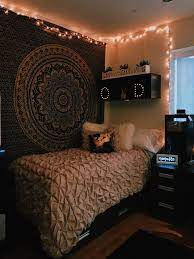 Gold Black Theme Dorm Room Dorm Room Dorm Room Tapestry Dorm Bedroom