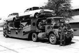 1956 Dodge Coe Car Hauler With 1957 Plymouths Trucks Vintage Trucks Classic Cars