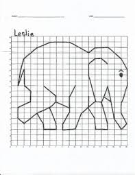 Quadrant 1 Coordinate Graph Mystery Picture Leslie Elephant Dibujos En Cuadricula Cuadricula Para Dibujar Cuaderno Cuadriculado