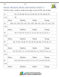 What do mean, median, and mode measure? Mean Median Mode Range Worksheets