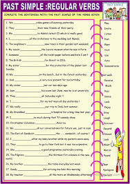 Past Simple Regular Verbs English Esl Worksheets Regular Verbs Simple Past Tense Simple Past Tense Worksheet