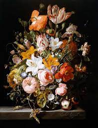 Flowers in a glass vase with a tulip rachel ruysch. Still Life Of Roses Lilies Tulips And Rachel Ruysch Als Kunstdruck Oder Handgemaltes Gemalde