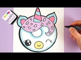 Video By Happy Drawings In This Video You Will Learn How To Draw And Color A Cute Donut Unicorn In This Easy Step Unicorn Drawing Happy Drawing Easy Drawings