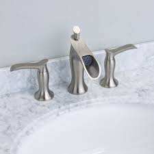 Most faucet manufacturers offer a wide selection of faucets for any bath setting. Eviva Swan Deck Mount Widespread Waterfall Bathroom Faucet Reviews Wayfair