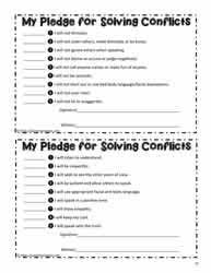Conflict Resolution Pledges 2 Examples Conflict Resolution Guidance Lessons Elementary Counseling