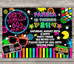 25% off with code zazaprilsale. Totally 80s Throwback 80 S Retro Birthday Invite Etsy Party Invite Template Retro Birthday Digital Invitations