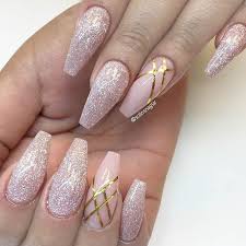 The ballerina or coffin nail shape takes its name from the humble ballerina shoe… or coffin! Fabulous Ballerina Nail Shape Ideas Naildesignsjournal Ballerina Nails Gold Nail Designs Gold Nails