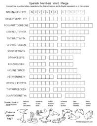 Spanish Numbers Word Merge Puzzle Worksheet Free From Printablespanish Com Spanish Numbers Learning Spanish Learn Another Language