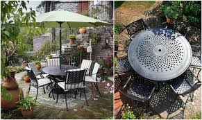 Runder esstisch 100cm bis 180cm. Sitzplatze Im Garten Gemutlich Mit Metall Gartenmobeln Gestalten