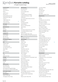 Karaoke catalog