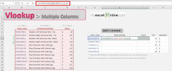 However how to make the same thing while selecting multiple cells at the same time and be able to take the 1 cell value at a time and do activecell.offset. Excel Vlookup Multiple Columns Myexcelonline