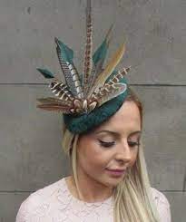 Large Bottle Dark Green Pheasant Feather Hat Fascinator Etsy In 2021 Fascinator Headband Feather Hat Fascinator