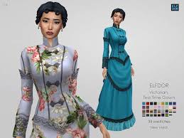 By cosimetics — made by cosimetics cc. Victorian Tea Time Gown At Elfdor Sims Sims 4 Updates