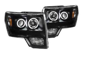 2009 2014 F150 Anzo G1 Ccfl Halo Projector Headlights Black 111161 Projector Headlights Projector Projector Lens